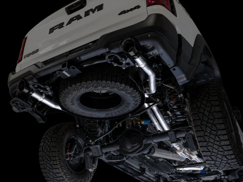 AWE Tuning 2025+ RAM 1500 RHO 3.0 I6 TT 0FG Dual Rear Exit Cat-Back Exhaust - Diamond Black Tips - Image 7