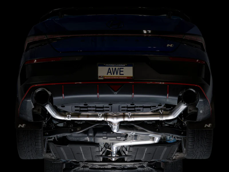 AWE Tuning 22-26 Hyundai Elantra N Track Edition Cat-Back Exhaust - Diamond Black Tips - Image 10