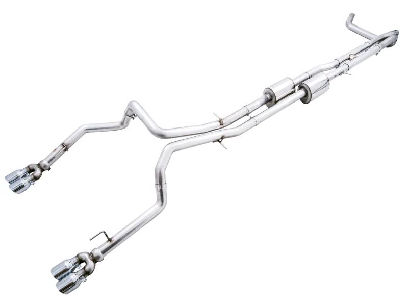 AWE Tuning 4th Gen GM 1500 6.2L 0FG Cat-Back Split Rear Exit (w/ Bumper Cutouts) - Quad Chrome Tips - Image 17
