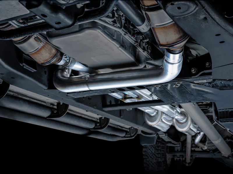 AWE Tuning 4th Gen GM 1500 6.2L 0FG Cat-Back Split Rear Exit (w/ Bumper Cutouts) - Quad Chrome Tips - Image 2