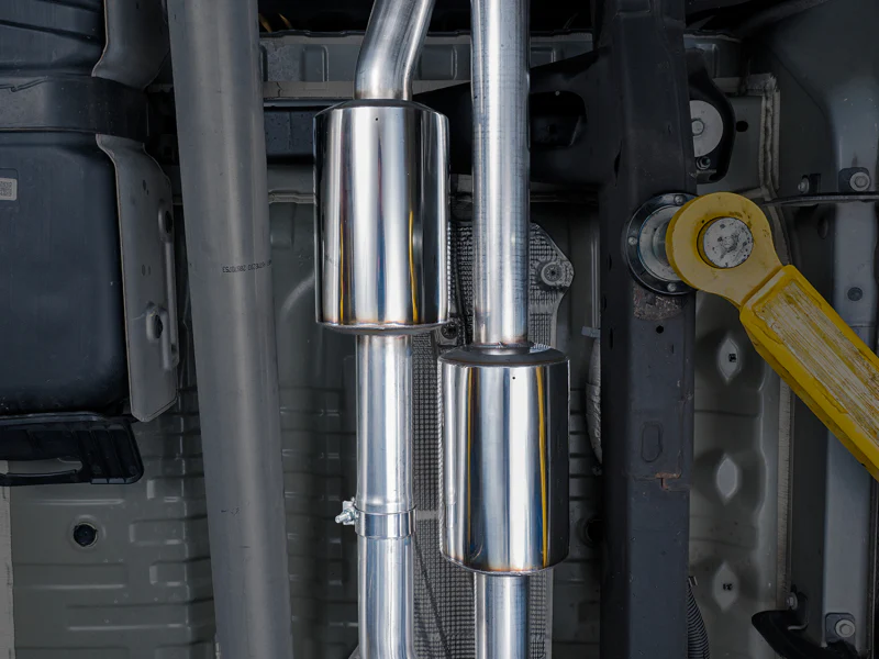 AWE Tuning 4th Gen GM 1500 6.2L 0FG Cat-Back Split Rear Exit (w/ Bumper Cutouts) - Quad Chrome Tips - Image 8