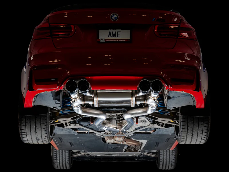 AWE Tuning BMW F8X M3/M4 SwitchPath Cat-Back Exhaust - Diamond Black Tips - Image 4