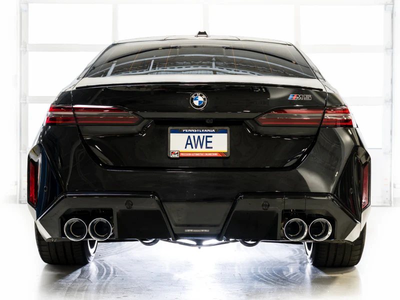 AWE Tuning BMW G90/G99 M5 Track Edition Cat-Back Exhaust - Chrome Silver Tips - Image 11