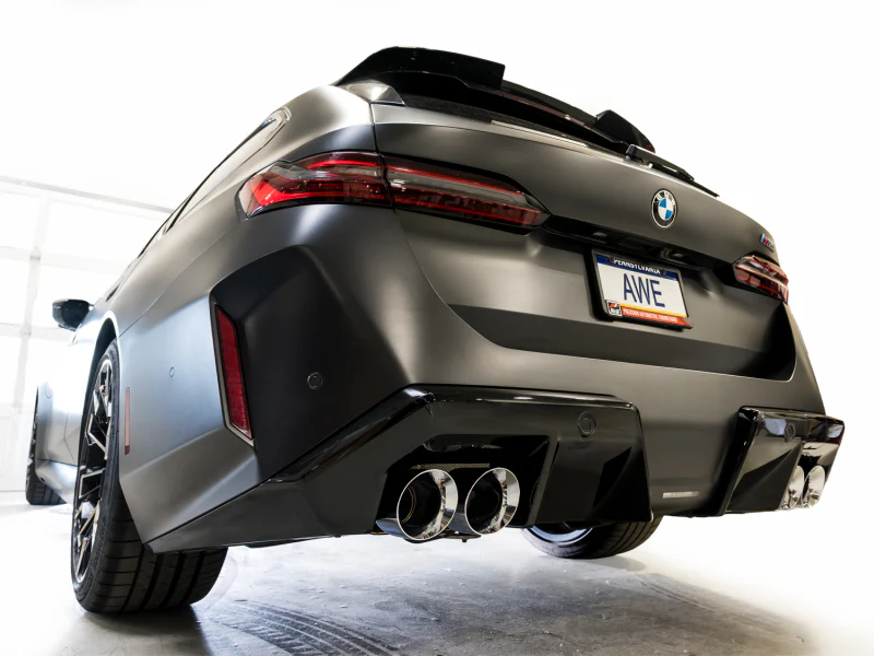 AWE Tuning BMW G90/G99 M5 Track Edition Cat-Back Exhaust - Chrome Silver Tips - Image 12