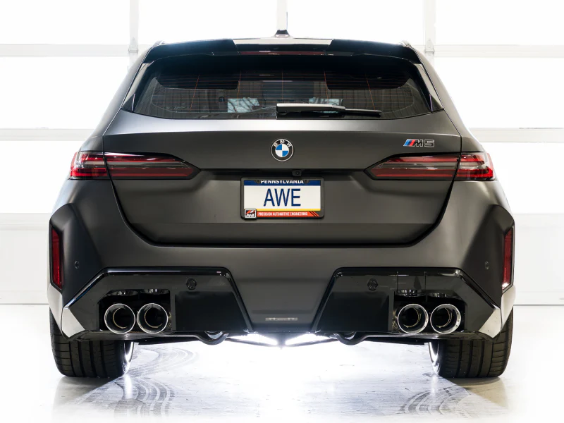 AWE Tuning BMW G90/G99 M5 Track Edition Cat-Back Exhaust - Chrome Silver Tips - Image 5