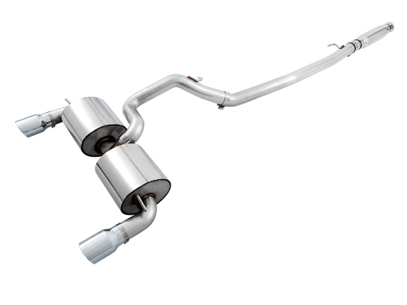 AWE Tuning Ford Focus RS Touring Edition Cat-Back Exhaust - Resonated - Diamond Black Tips - Image 2