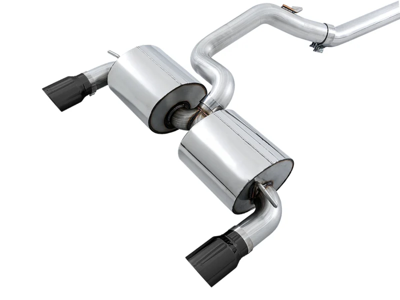 AWE Tuning Ford Focus RS Touring Edition Cat-Back Exhaust - Resonated - Diamond Black Tips - Image 4