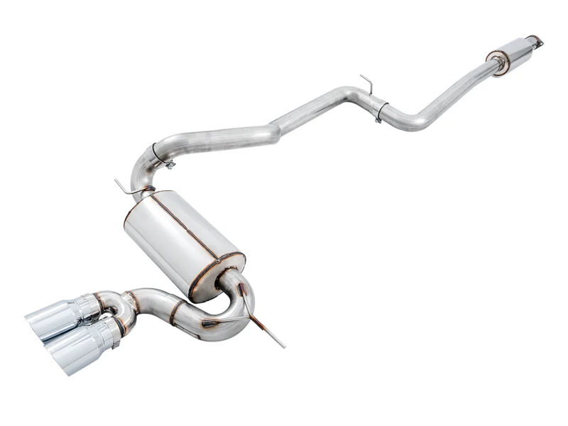 AWE Tuning Ford Focus ST Touring Edition Cat-Back Exhaust - Resonated - Diamond Black Tips - Image 3