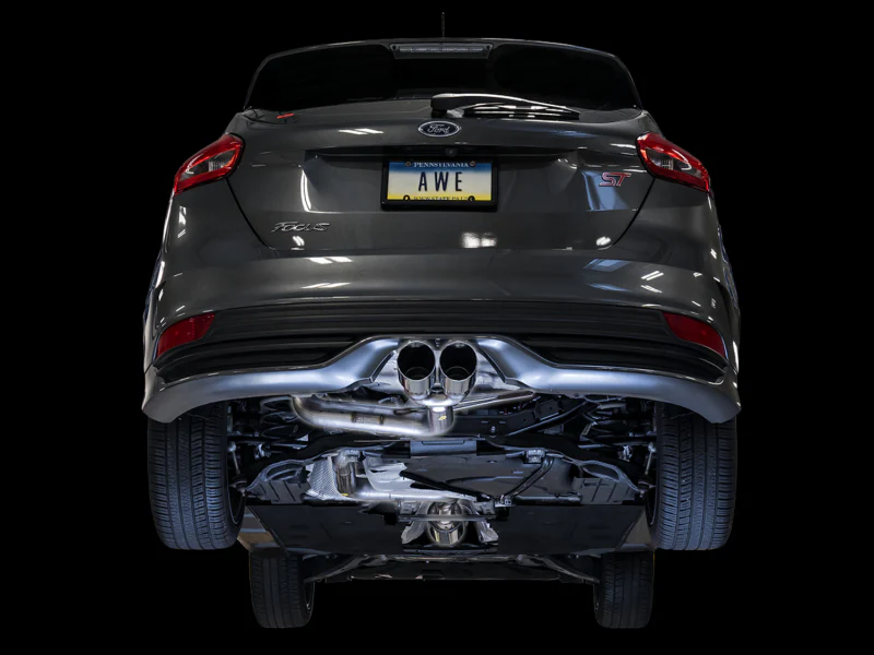 AWE Tuning Ford Focus ST Track Edition Cat-Back Exhaust - Chrome Silver Tips - Image 3