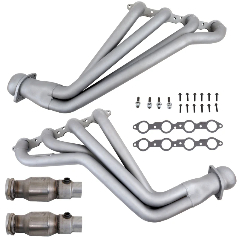 BBK 10-15 Camaro LS3 L99 Long Tube Exhaust Headers With Converters - 1-3/4 Chrome - Image 2