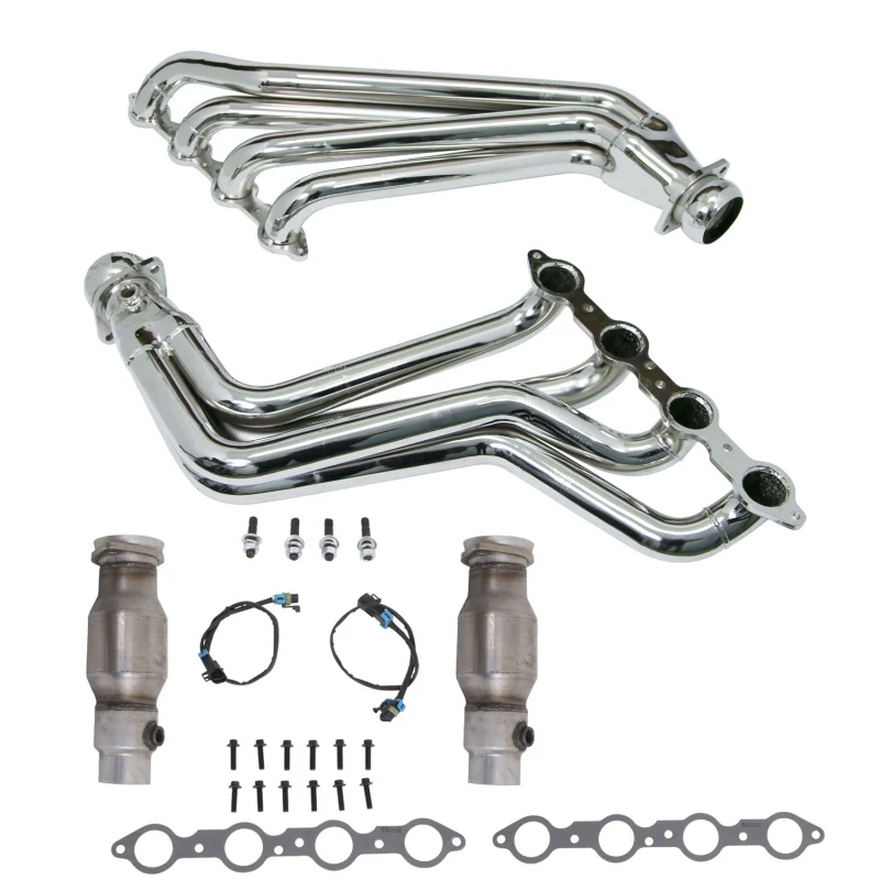 BBK 10-15 Camaro LS3 L99 Long Tube Exhaust Headers With Converters - 1-3/4 Chrome - Image 3