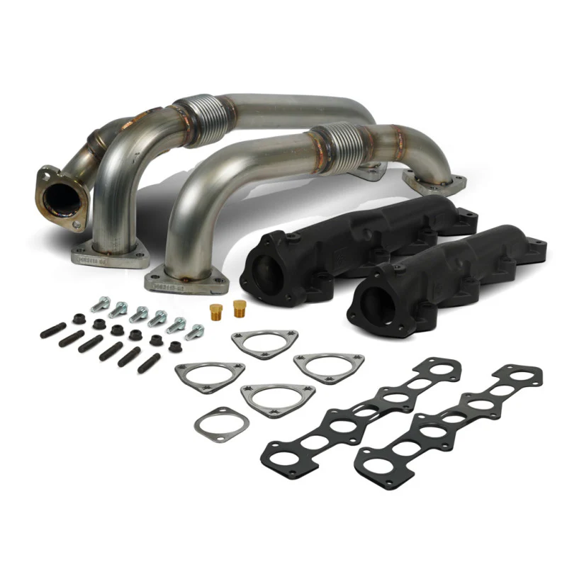 BD Diesel 08-10 Ford F-250/F-350/F-450/F-550 Powerstroke 6.4L Up Pipes Kit w/Manifold Set - Image 13