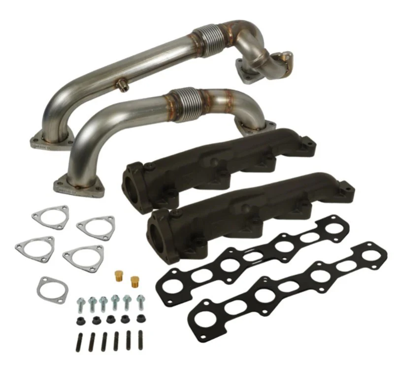 BD Diesel 08-10 Ford F-250/F-350/F-450/F-550 Powerstroke 6.4L Up Pipes Kit w/Manifold Set - Image 14