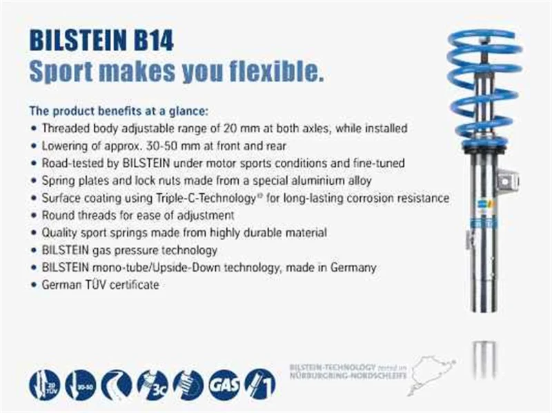 Bilstein B14 (PSS) 12-17 Fiat 500 Suspension Kit - Image 2