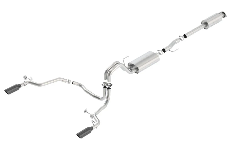 Borla 15-17 Ford F-150 2.7L/ 3.5L EcoBoost/ 5.0L V8 Rear Exit S-Type Catback Exhaust Black Chrome - Image 2