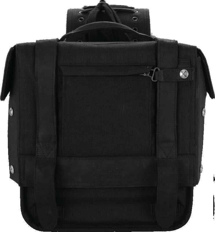 Burly Brand Throw-over Saddlebag - Black - Image 5