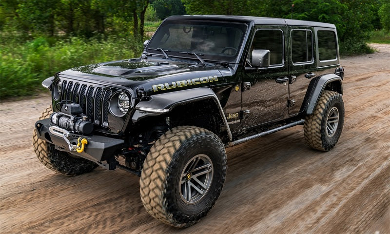 Bushwacker 18-21 Jeep Wrangler JL (2-Door & 4-Door) Flat Style Flares 4pc - Black - Image 4