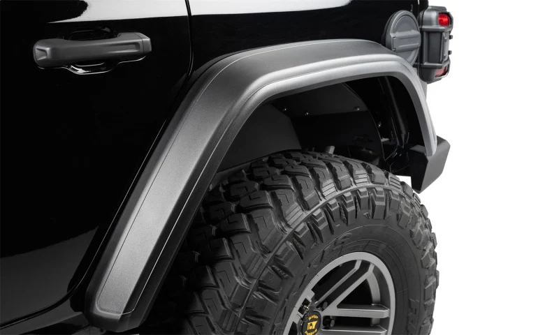 Bushwacker 18-21 Jeep Wrangler JL (2-Door & 4-Door) Flat Style Flares 4pc - Black - Image 9
