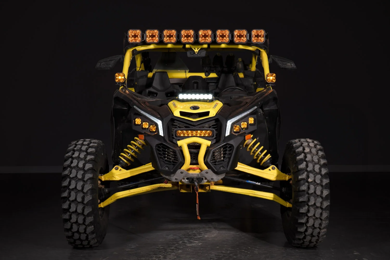 Can Am 2017 Maverick Shock Mount Kit SS10 Pro White Driving - Image 3
