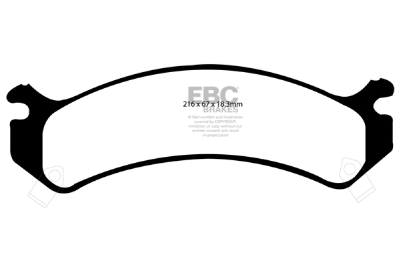 EBC 02 Chevrolet Avalanche 8.1 (2500) Greenstuff Front Brake Pads - Image 2