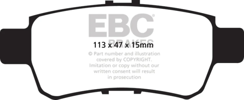 EBC 05-10 Honda Odyssey 3.5 Yellowstuff Rear Brake Pads - Image 2