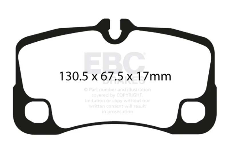 EBC 09-12 Porsche 911 (997) (Cast Iron Rotor only) 3.6 Carrera 2 Yellowstuff Rear Brake Pads - Image 2