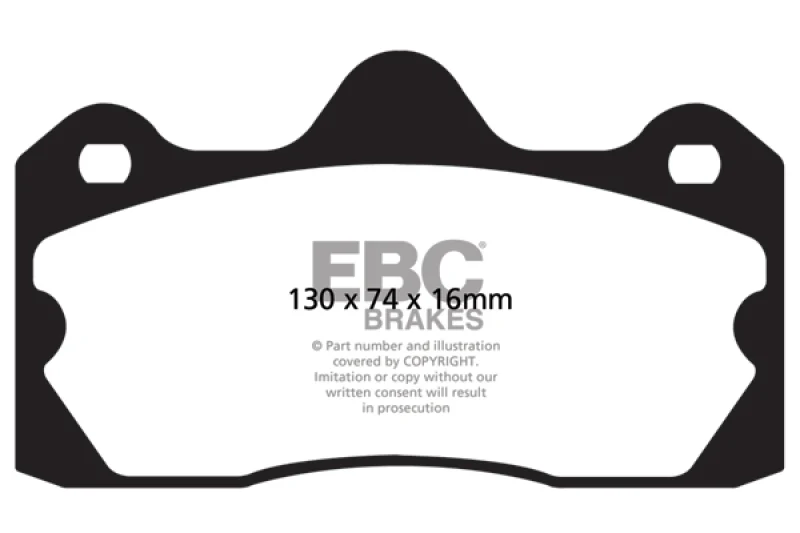 EBC 10+ Lotus Evora 3.5 Yellowstuff Rear Brake Pads - Image 2