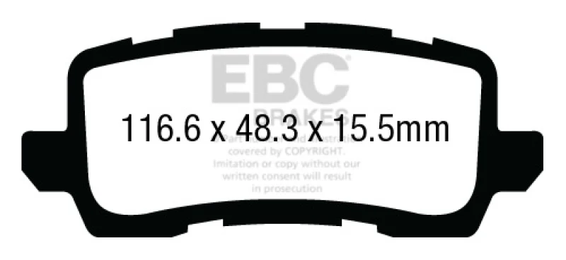 EBC 13+ Acura RLX 3.5 Greenstuff Rear Brake Pads - Image 2