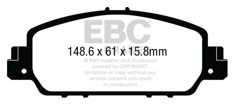 EBC 13+ Honda Accord Coupe 2.4 EX Ultimax2 Front Brake Pads - Image 2
