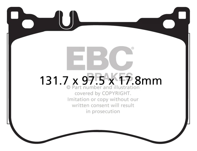 EBC 14+ Mercedes-Benz S550 4.7 Twin Turbo AMG Sport Pkg Yellowstuff Front Brake Pads - Image 5