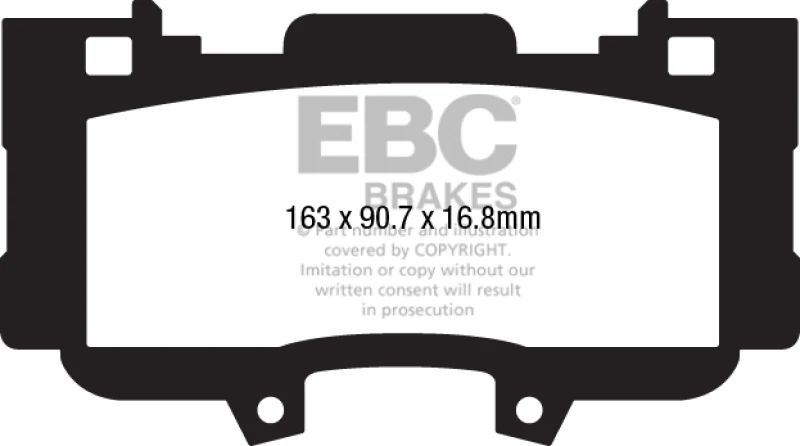 EBC 15+ Ford Mustang 2.3 Turbo Performance Pkg Yellowstuff Front Brake Pads - Image 4