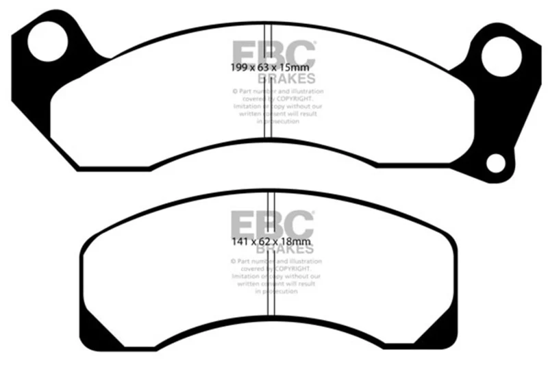 EBC 83-93 Ford Mustang 2.3 (Rear Rotors) Yellowstuff Front Brake Pads - Image 2