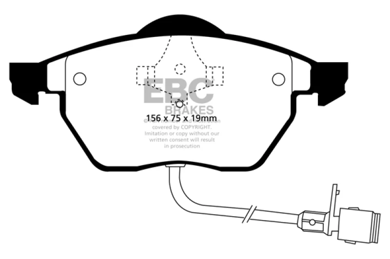 EBC 91-94 Audi 100 Quattro 2.8 (ATE) Redstuff Front Brake Pads - Image 2