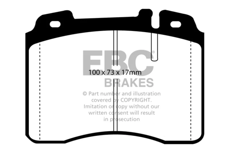 EBC 92-96 Ferrari 512TR 5.0 Yellowstuff Front Brake Pads - Image 2