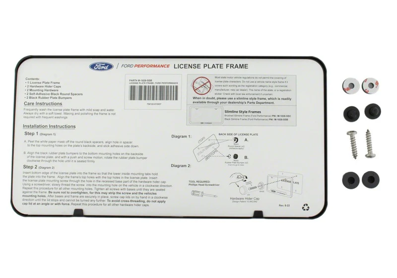 Ford Racing Ford Performance Slim License Plate Frame - Black Stainless Steel - Image 2