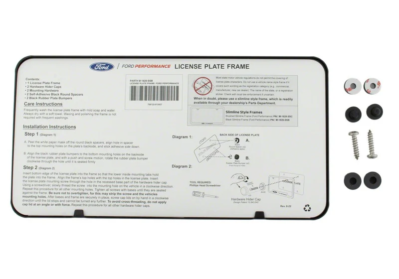 Ford Racing Ford Performance Slim License Plate Frame - Black Stainless Steel - Image 4