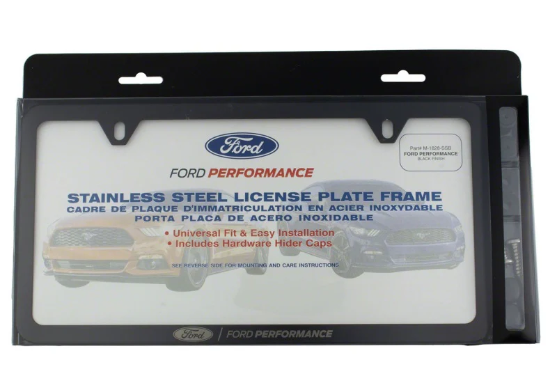 Ford Racing Ford Performance Slim License Plate Frame - Black Stainless Steel - Image 6