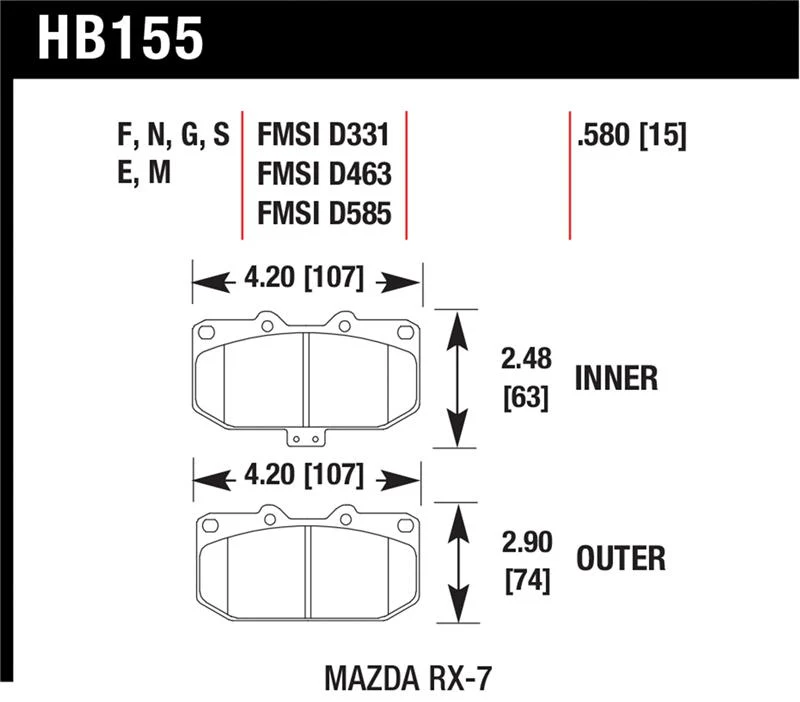 Hawk 93-95 Mazda RX-7 Blue 9012 Front Brake Pads