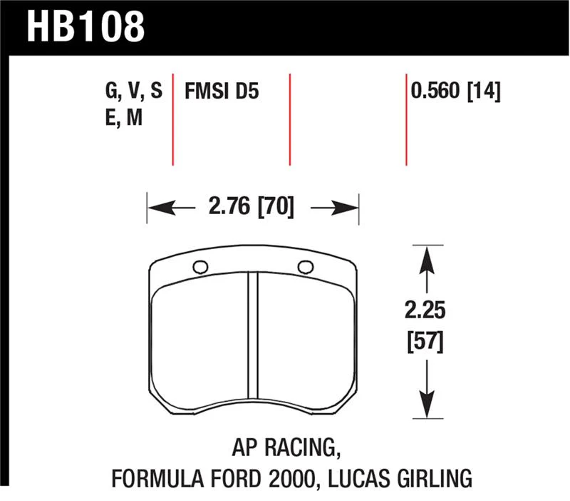Hawk AP Racing 14mm Blue 9012 Race Brake Pads - Image 2