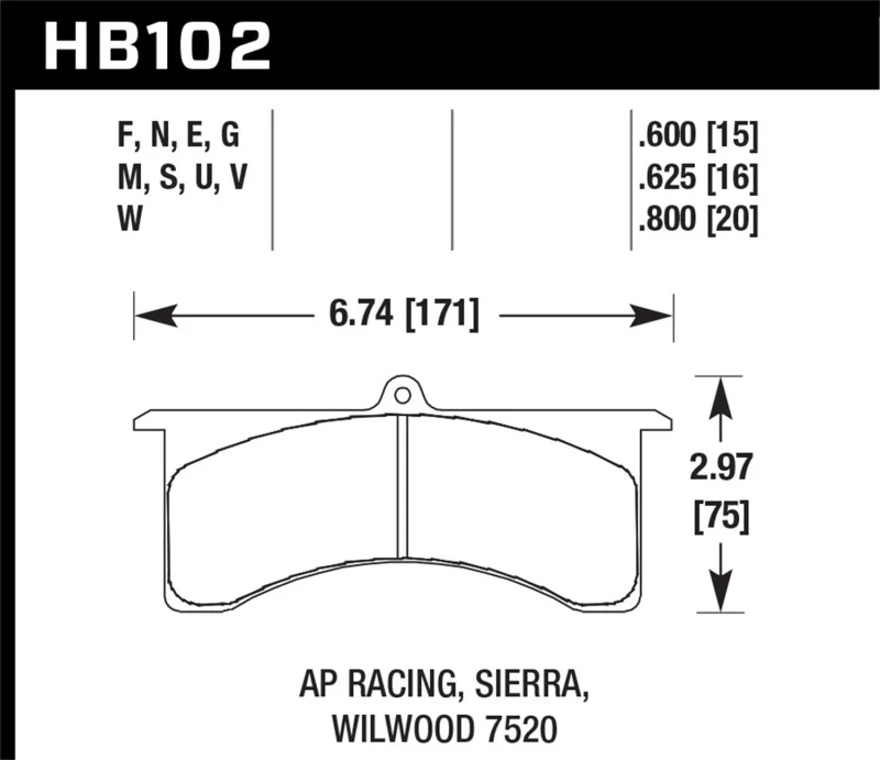 Hawk AP Racing 6/Wilwood DTC-50 Race Brake Pads - Image 4