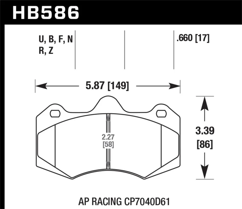 Hawk AP Racing CP7040 HP Plus Street Brake Pads - Image 2