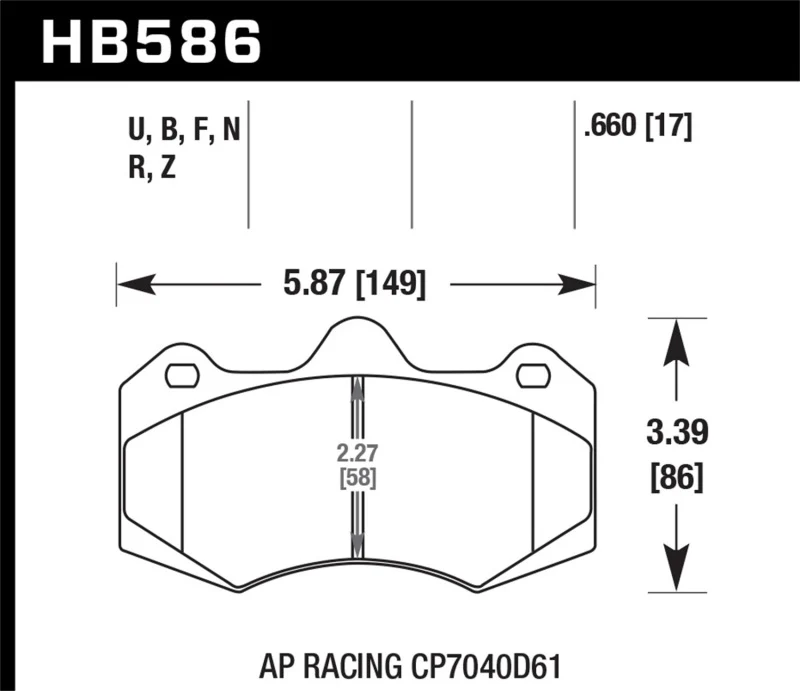 Hawk AP Racing CP7040 HP Plus Street Brake Pads - Image 3