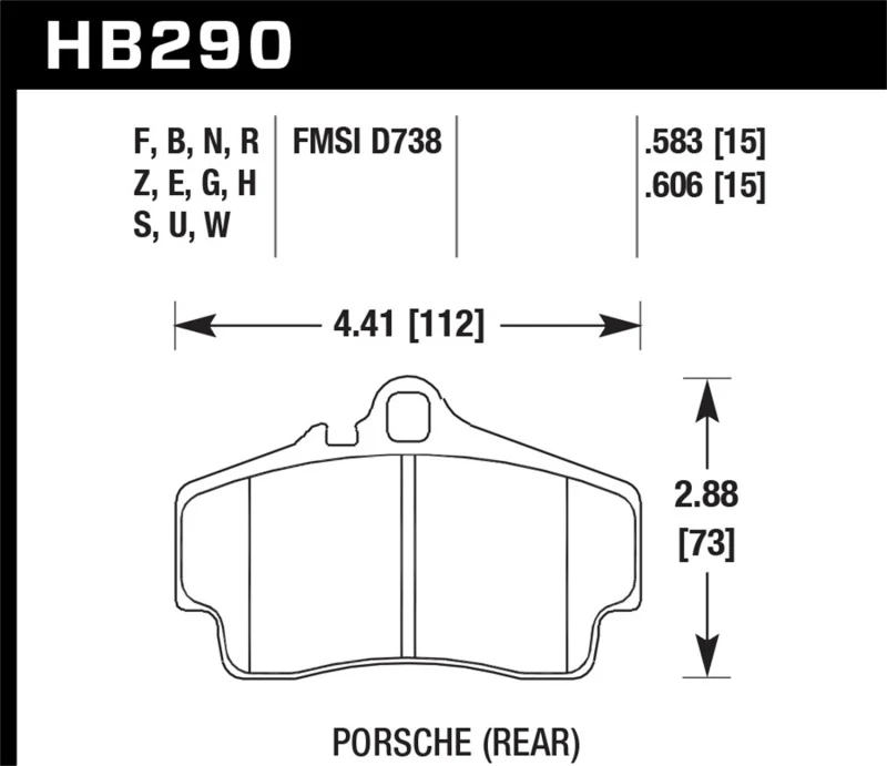 Hawk Porsche HPS Street Rear Brake Pads - Image 3