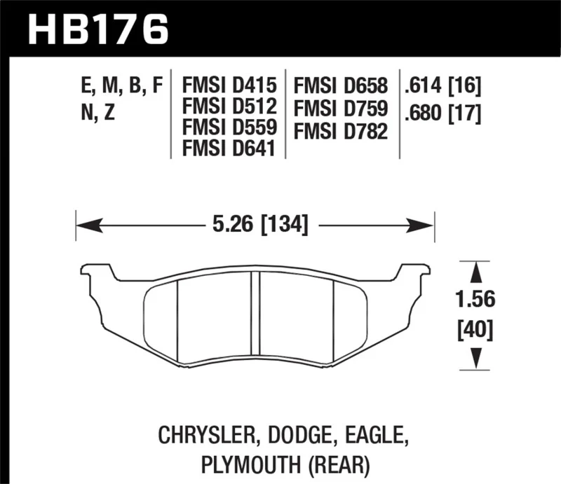 Hawk SRT4 HP+ Street Rear Brake Pads - Image 2