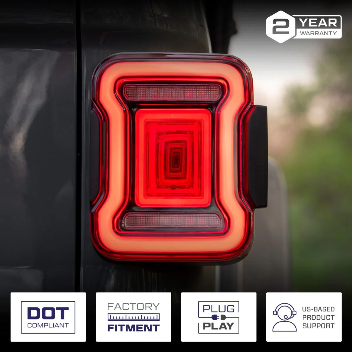 2020-2026 Jeep Gladiator LED Tail Lights  Red (pair) - Image 4