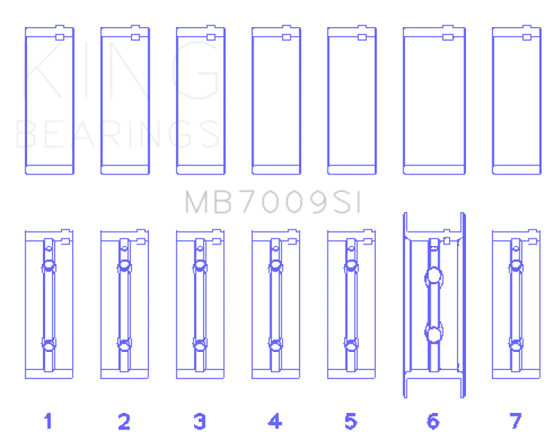 King Engine Bearings 89-15 Dodge Cummins Diesel 5.9L 6.7L Inline 6 Main Bearing Set - Size STD - Image 2