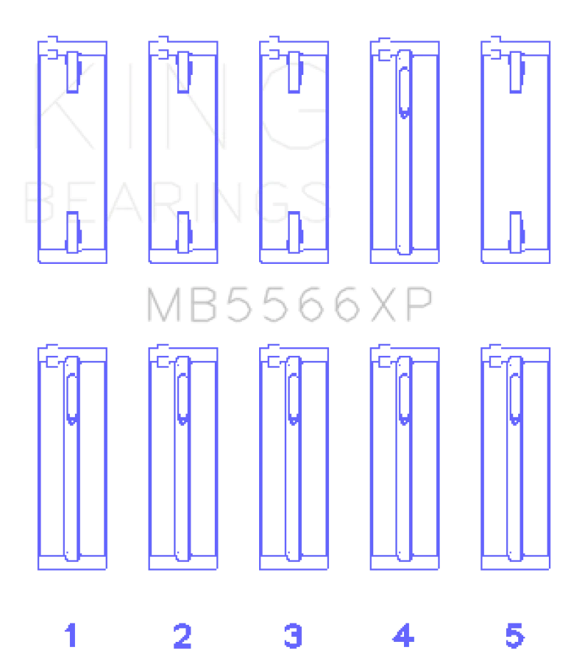 King Engine Bearings Audi A4 1.8L AEB Performance Main Bearing Set - Size +.25mm