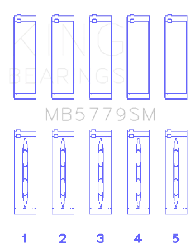 King Engine Bearings Audi CDAA/CDHA/CDHB/CDAB Main Bearing Set (Set of 5) - Size STD