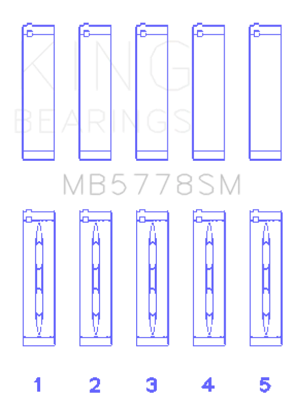 King Engine Bearings Audi/VW 1.8/2.0 TSI/TFSI (Size 0.25 Oversized) Main Bearing Set - Image 2