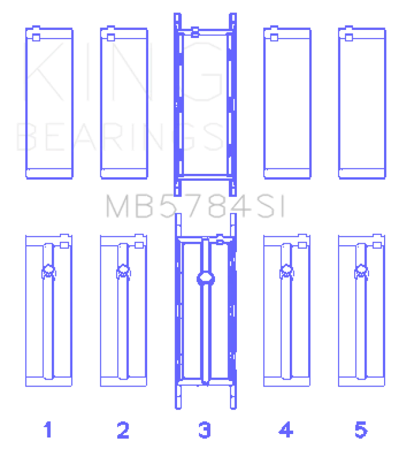 King Engine Bearings BMW N20B20 Main Bearing Set - Size +0.50mm - Image 2